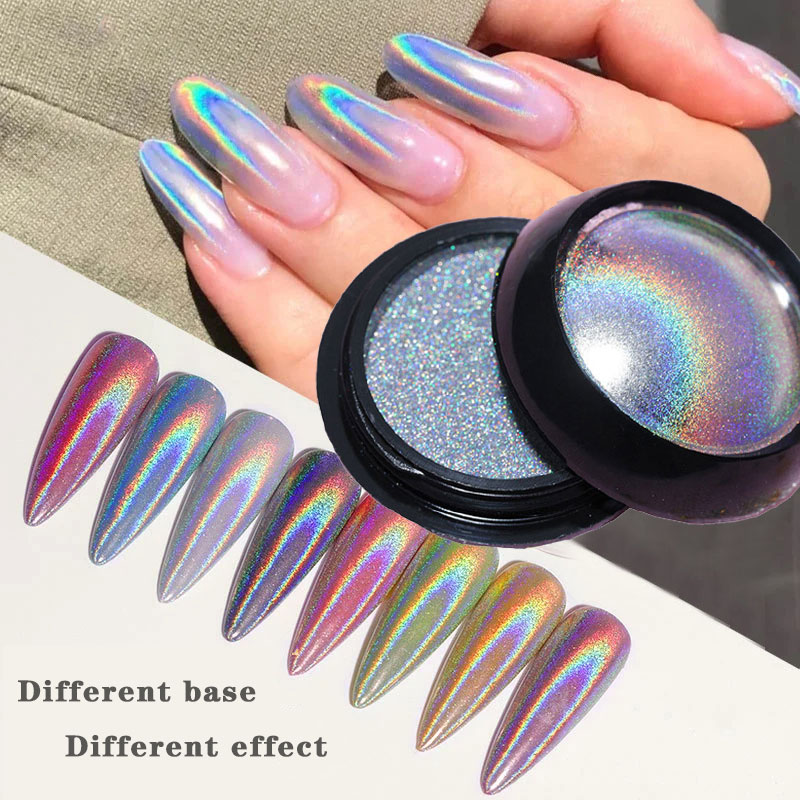 Nail Glitter Chrome - Polvere per unghie laser cromata a