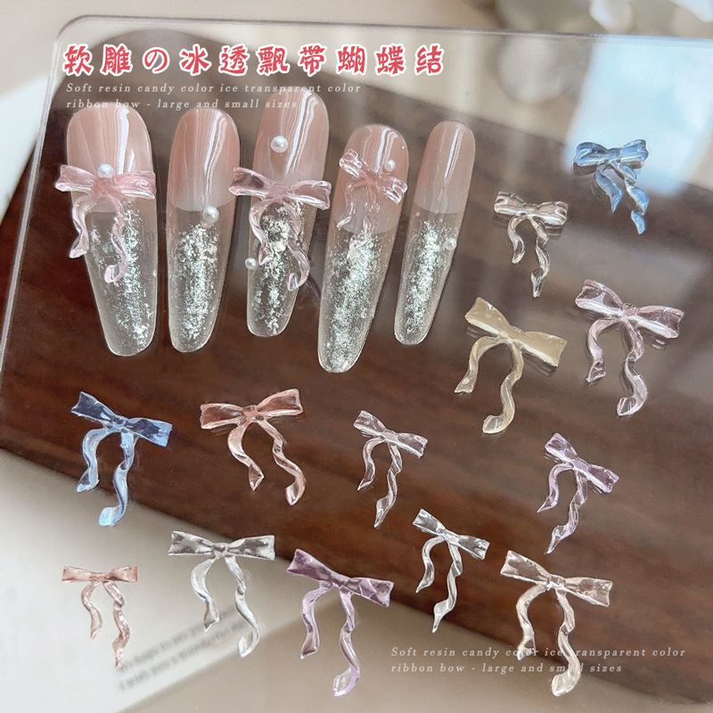 Nail Art Ice Blue - 30 pezzi fata ghiaccio trasparente rosa