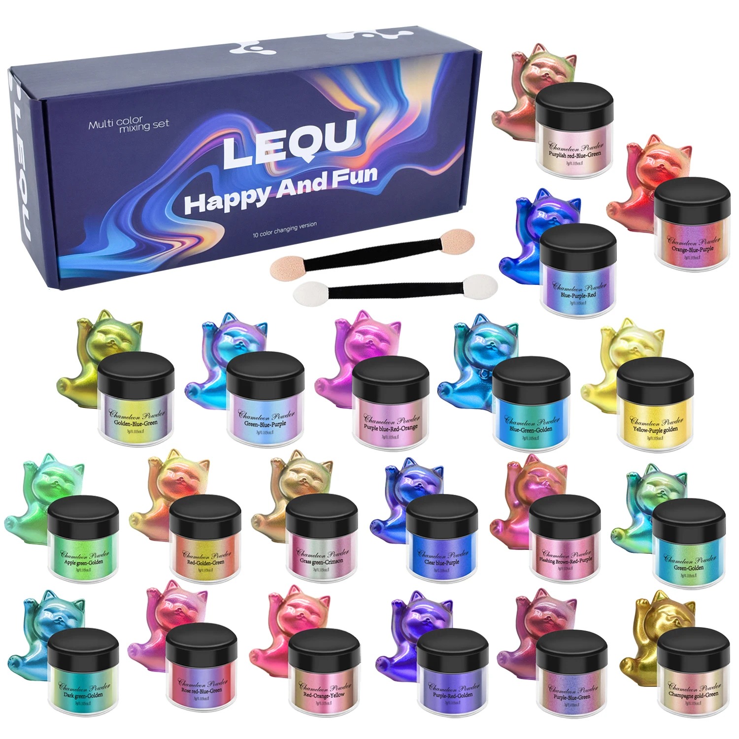 Nail Glitter Chrome - Set di polvere cromata rosa camaleonte