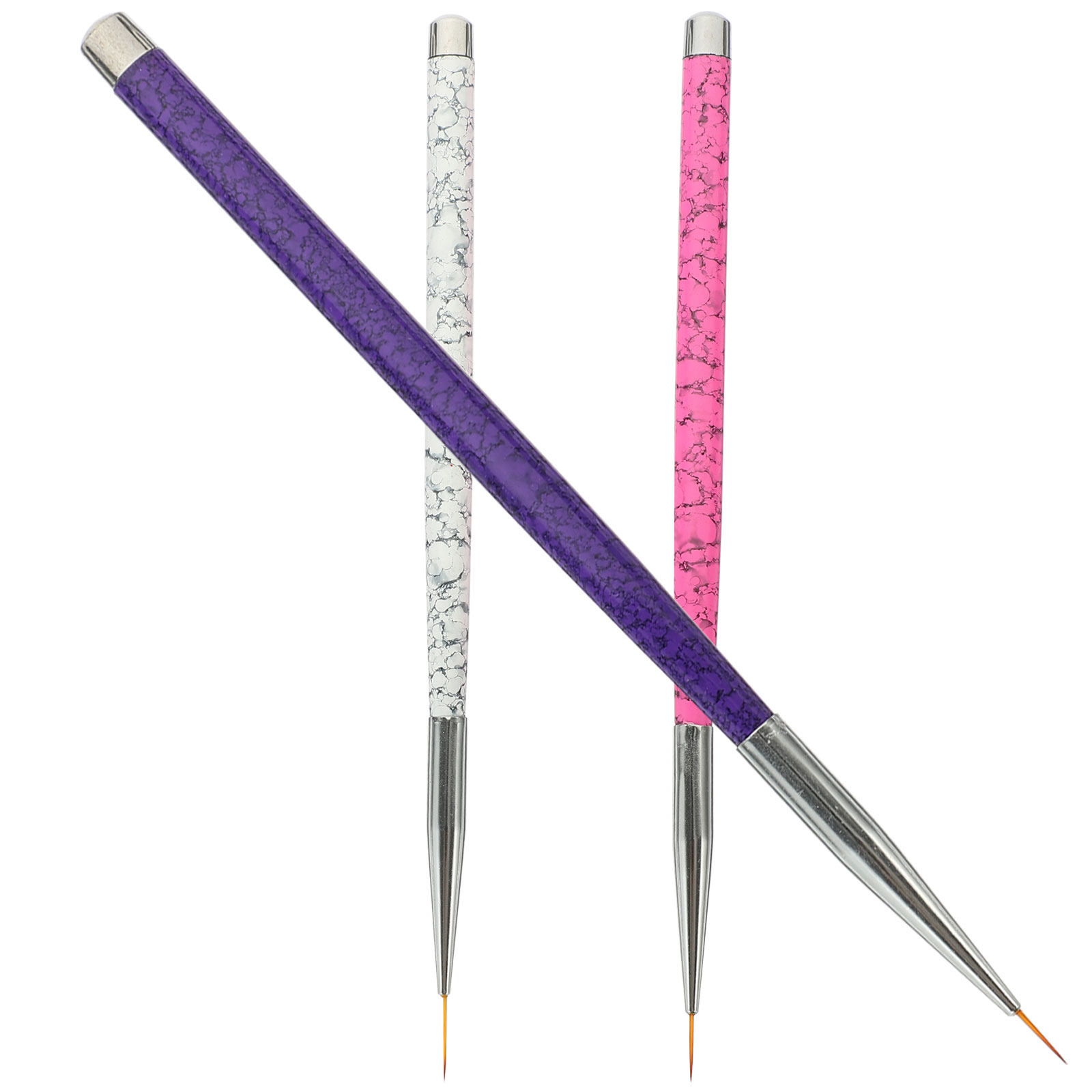 Nail Art Elegant - Set di 3 pennelli per nail