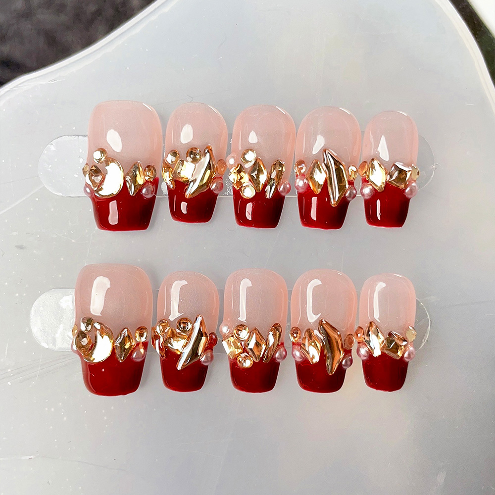 Nail Art Elegant - Kit di 10 Unghie Finte Trapezoidali