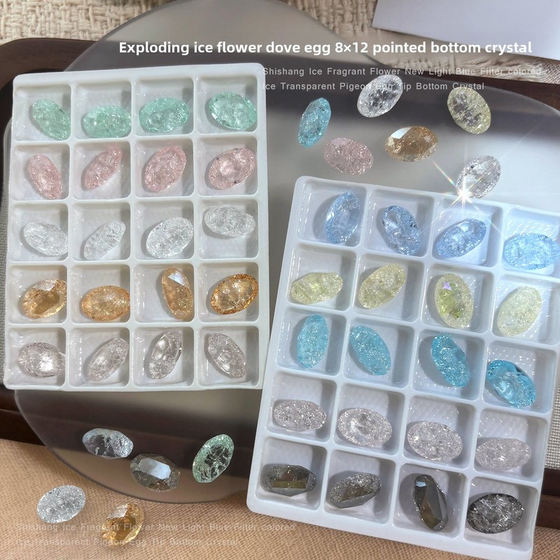 Nail Art Ice Blue - 10 pezzi di gemme per unghie