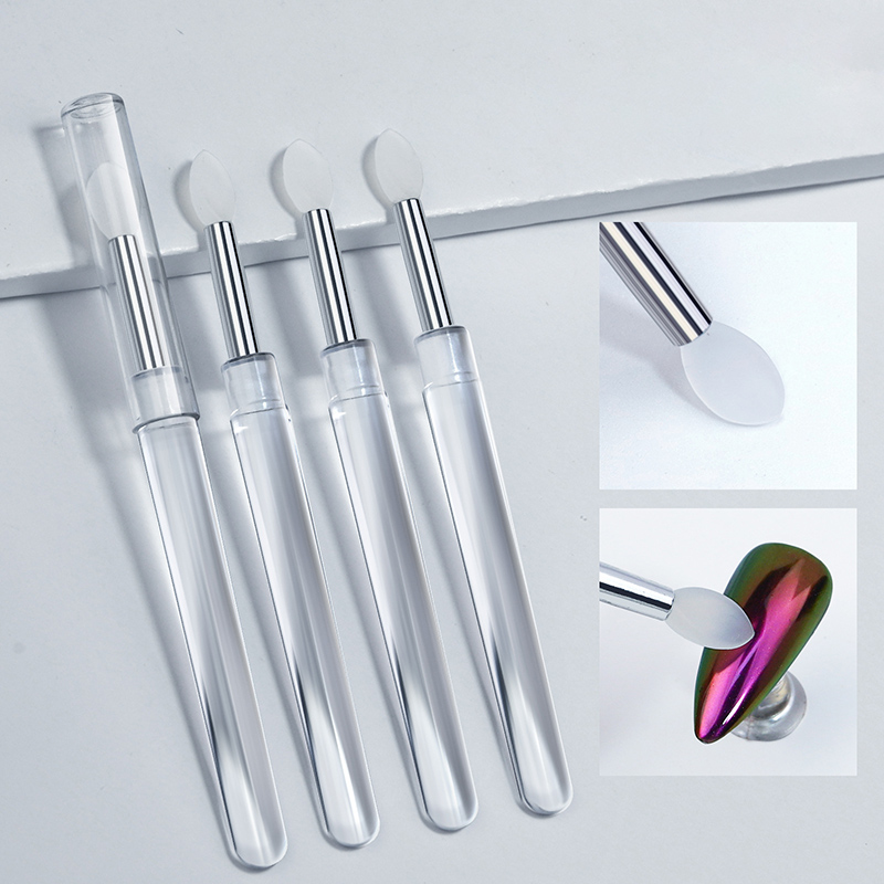 Nail Glitter Chrome - Bastoncini per applicatore in silicone per