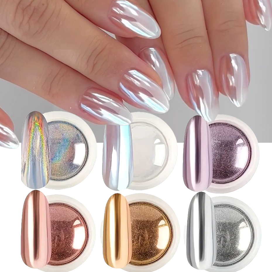 Set di 6 Polveri Cromate per U - Nail Glitter Chrome recensione e prezzo