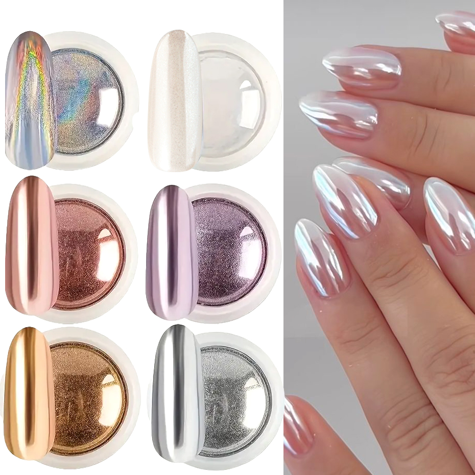 Set di 6 Polveri Cromate per U - Nail Glitter Chrome recensione e prezzo