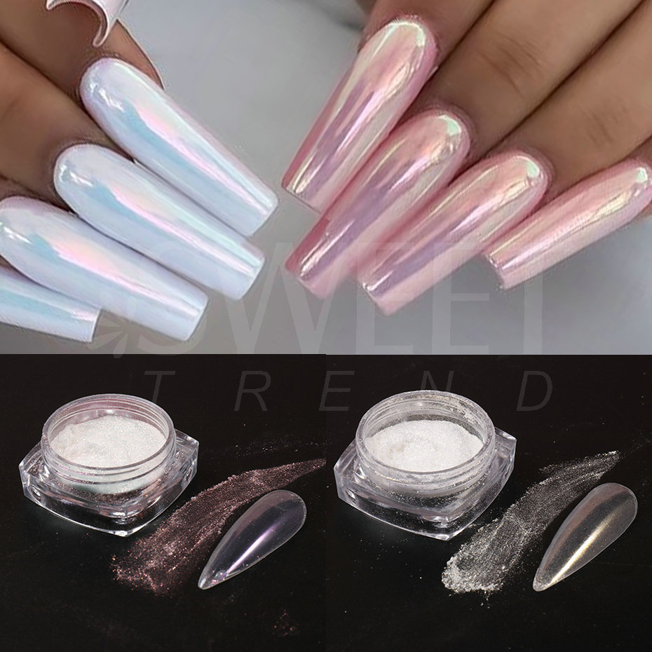 Polvere per unghie al chiaro d - Nail Glitter Chrome recensione e prezzo