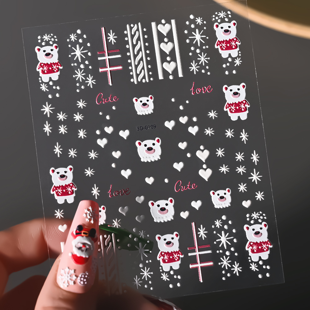 1 foglio 5D in rilievo adesivo - Nail Art Xmas Design recensione e prezzo
